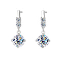 silver earrings with moissanite stones 925 sterling